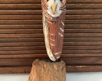 Handcarved Driftwood Tawny Owl