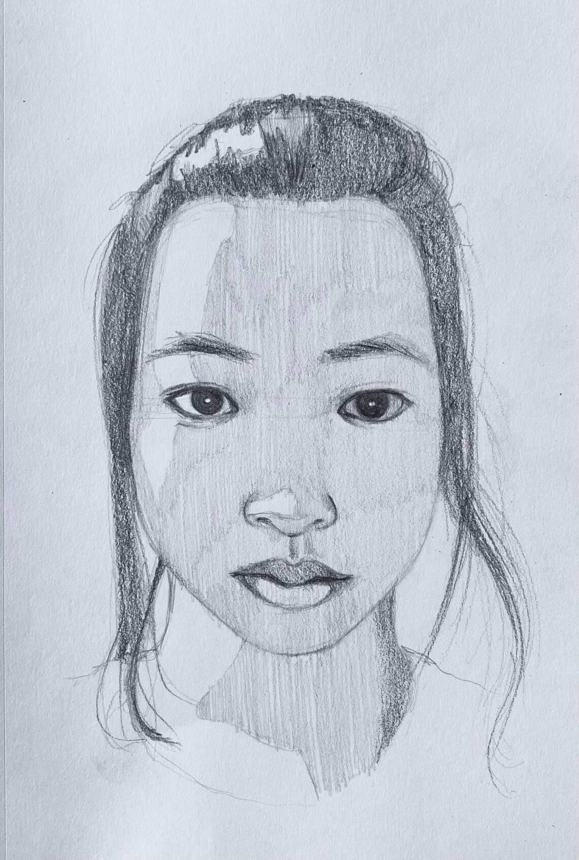 Portrait Simple Custom Simple Pencil Portrait - Etsy