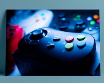 Game Controller, Video Game Decor for Game Room, Photo, Poster