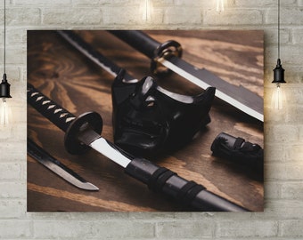 Samurai Mask Ghost of Tsushima Inspired photo print, Video game Decor