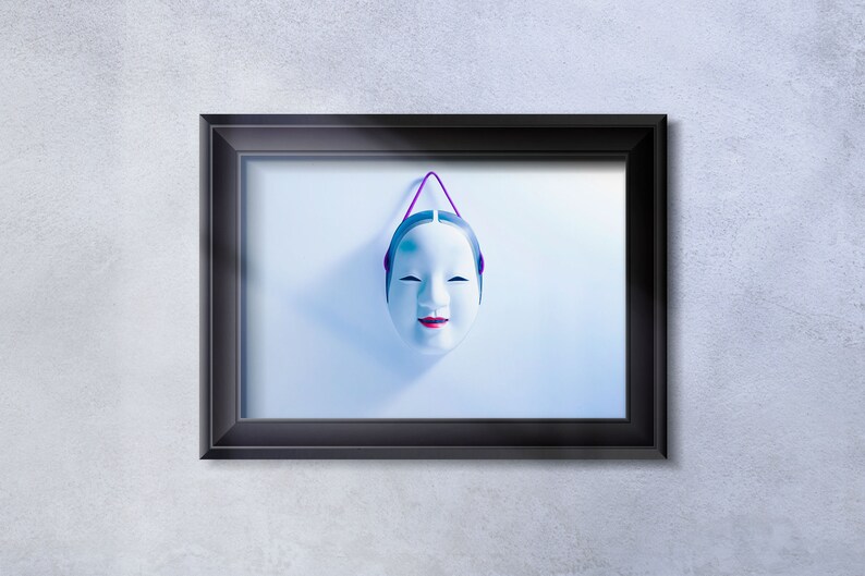 Noh Mask Photo Prints for Minimalistic Room image 1