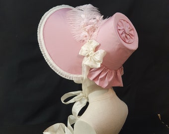 THE ANN - Luxury Romantic era/Victorian replica silk bonnet (Many colours available)