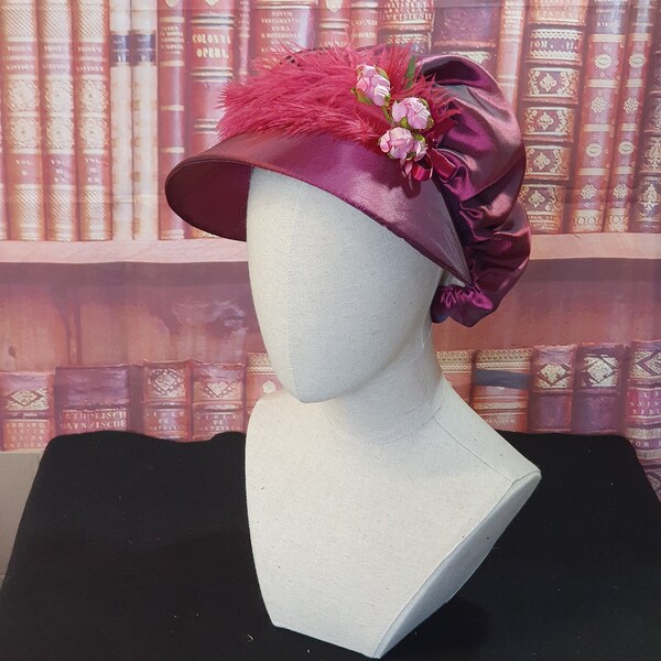 THE LIZZY Regency Hat - Faux taffetas de soie (plusieurs couleurs et garnitures disponibles)