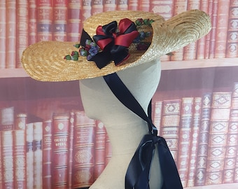 THE DUCHESS 18th Century Inspired Bergere Hat in Straw (many