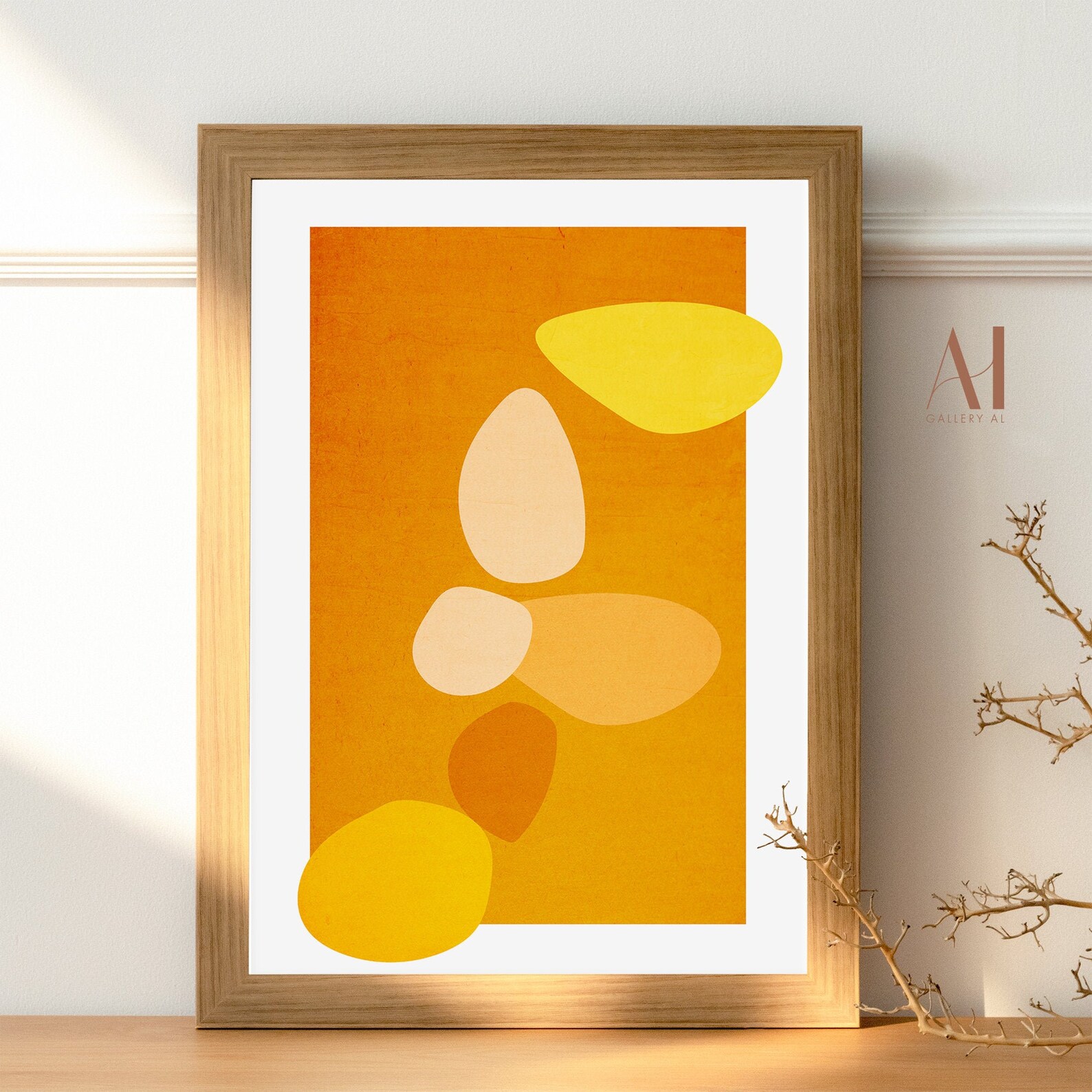Yellow Color Abstract Art Colorful Art Print Custom Size Etsy