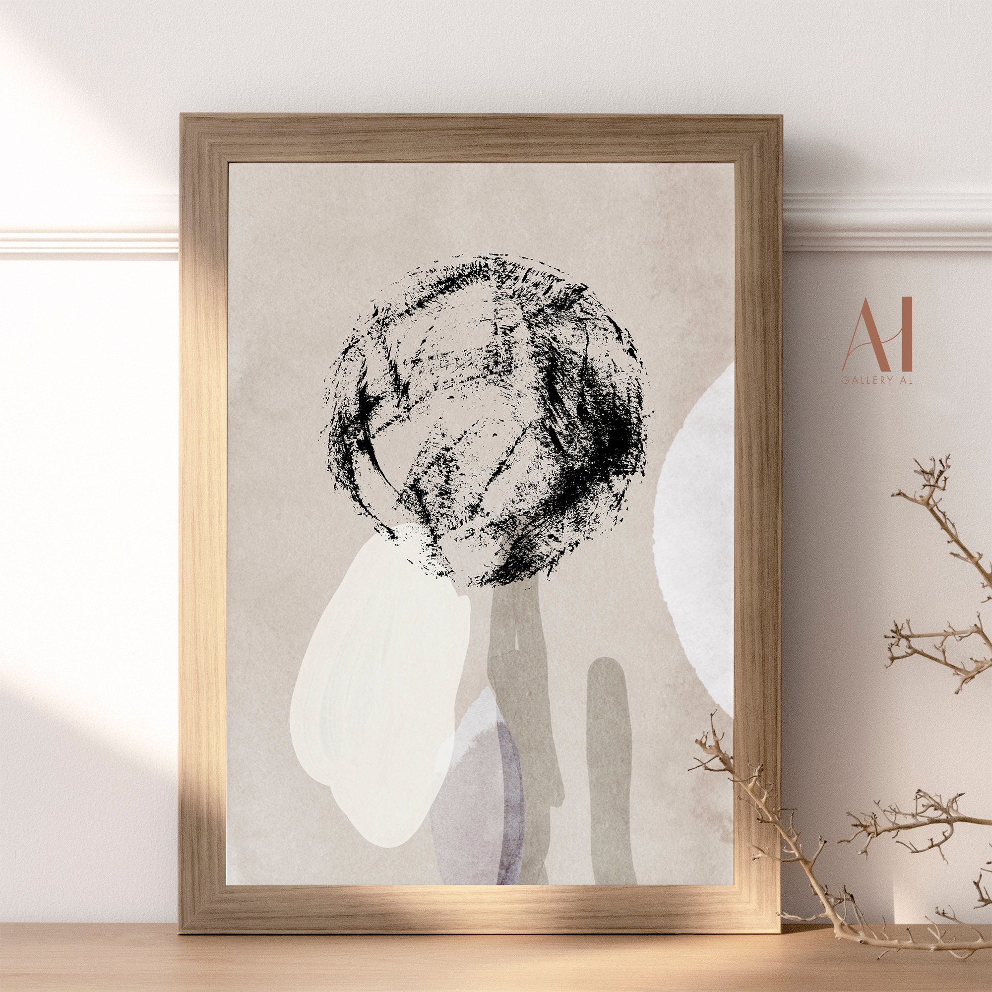 Original japandi abstract art print abstract wall art Etsy