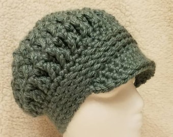Women's Crocheted Newsboy Hat / Chunky Hat / Newsboy Beanie / Womens Hat / Swifty Hat