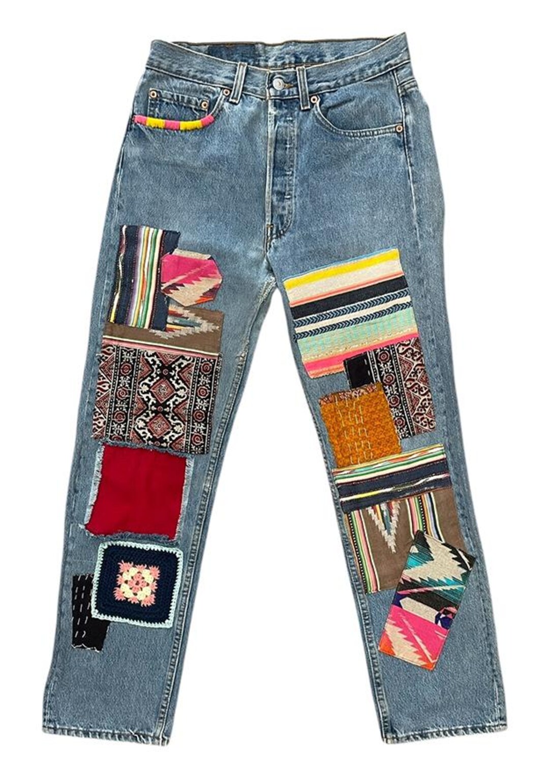 Jeans Homme LECLANDESCHINEURS Taille 32 - Denim Bleu - Occasion Très Bon état