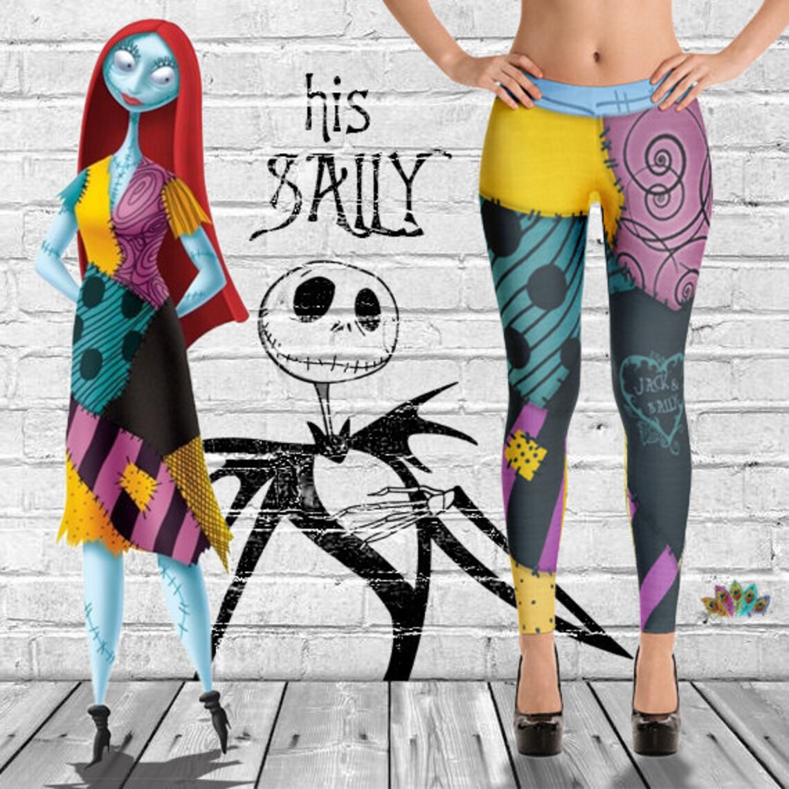 Sally's Nightmare Leggings Nightmare Before Christmas Etsy