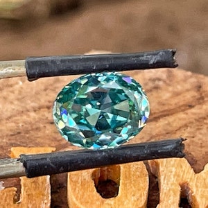 Pretty Blue Loose Moissanite Rose Oval Cut Alternatives Ethical Diamond Jewelry Making USA Seller