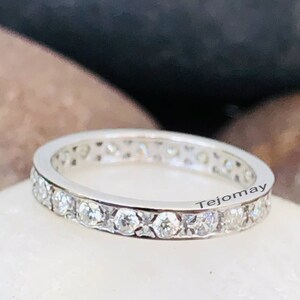Full Eternity Band, 2 MM Round Colorless Moissanite Band,  Round Wedding Band, Engagement Ring, Bridal Set Matching Band