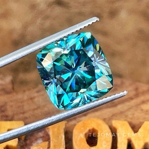 7 to 11mm Loose Moissanite blue SIZE CHOICE Cushion Cut Moissanite Diamond Alternatives Ethical Diamond Jewelry Making USA Seller