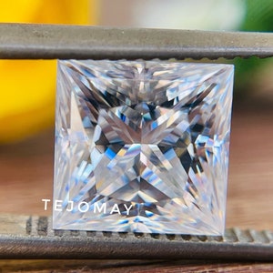 Princess Cut Colorless Loose Diamond Moissanite for Engagement Ring, Pendant, Earrings and Jewelry for Women, Handcrafted Moissanite