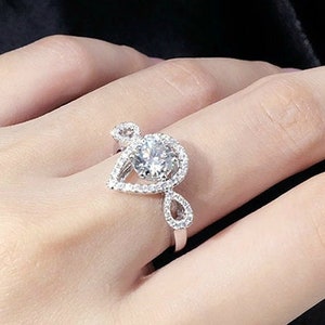 Designer Vintage Pear shape round moissanite Ring, Halo Wedding Ring, Handmade Ring, Gift Ring for Women USA Seller
