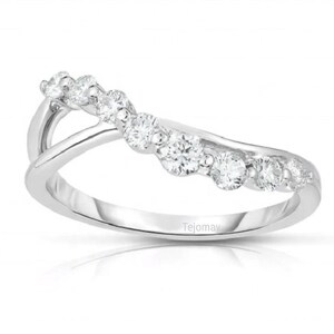 Unique Round Cut Colorless Moissanite 925 Sterling Silver And 10K 14K 18K White, Yellow, Rose Gold Engagement, Proposal Ring, Gift For Her