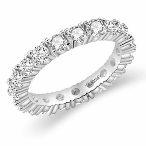 3 MM Round Cut Colorless Moissanite Wedding Band, Shared Prong Full Eternity Band, Anniversary Gifts For Her, Bridal Set, Ring For Women