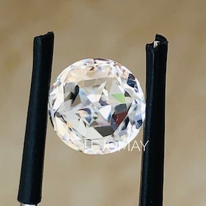 Rose Cut Colorless Moissanite Loose  Round, Antique Handcrafted Moissanite, Moissanite for Custom Engagement/Wedding Ring
