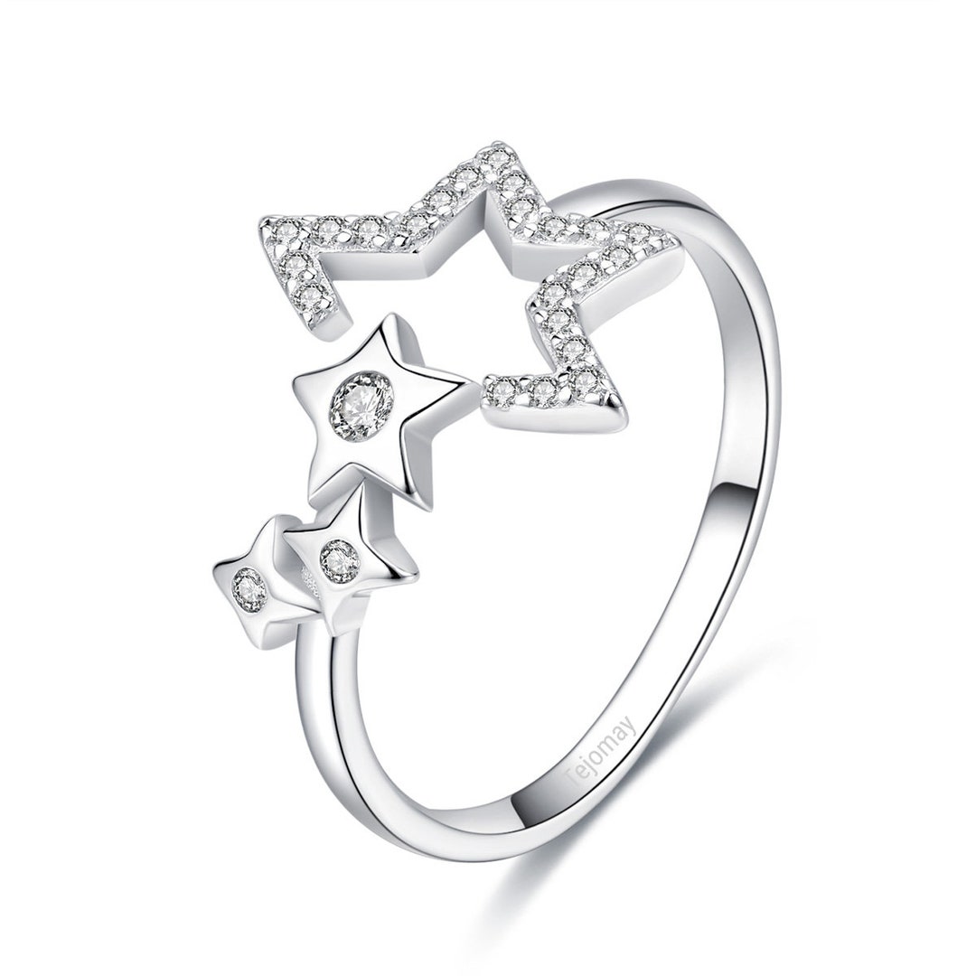 Simple Fashion Star Opening Female Engagement, Promise, Proposal Ring ...