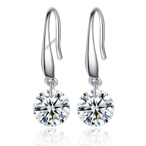 Moissanite Drop Earrings, 925 Silver Near White Moissanite Earrings For Women, Wedding Earrings, White Gold Earrings, Bridal Earrings, Gifts