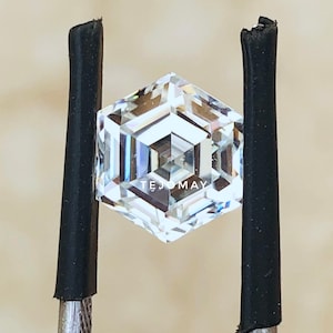 Exclusive Hexagon White Color Loose Moissanite Diamond Alternatives Ethical Diamond For engagement ring , Earrings , Band  USA Seller