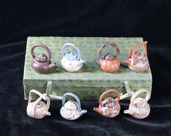 Japanese Miniature Clay Tea Pots in Original Box