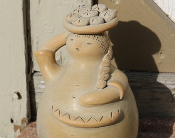 Vintage handmade figure by Graciela Quintana of Ita, Paraguay