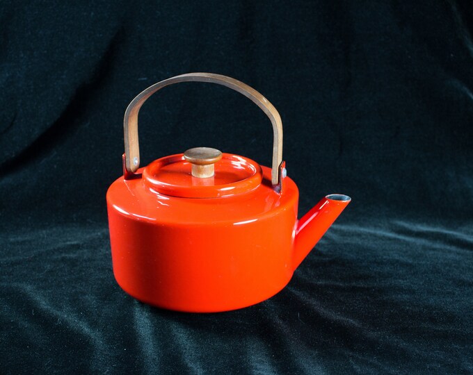 Vintage Copco Tea Kettle Michael Lax Design Bright Red Etsy