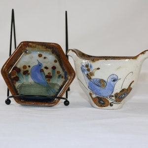 Ken Edwards El Palomar Tonala Stoneware Hexagon Dish and Small Vessel