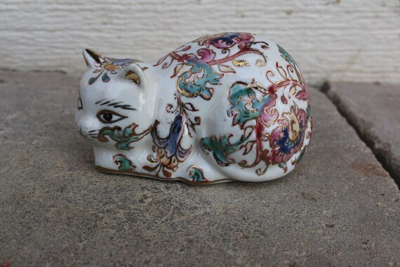 Chat En Porcelaine Chinoise Etsy Chat En Porcelaine Chinoise Etsy
