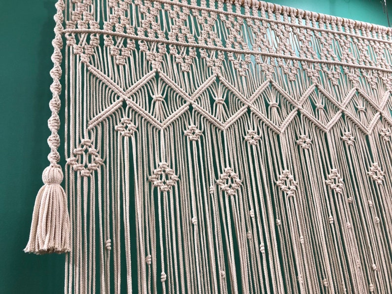 Macrame Curtain Boho Curtain Curtain Backdrop Curtain Etsy