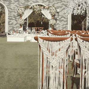 Macrame wedding chair cover, macrame wall hanging, boho wedding decor image 3