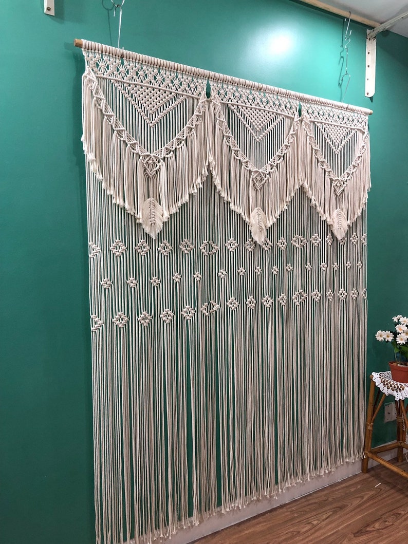 Feather Macrame Curtain Wall Hanging / Macrame Wedding Etsy