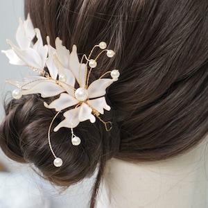Blumen Harz Brautkranz - Handgefertigter Braut Haarkranz - Eleganter Hochzeit Haarschmuck - Braut Haarteil