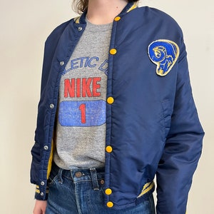1989 Chalk Line Sacramento Kings Blue Vintage Satin Bomber Jacket Mens M  Used