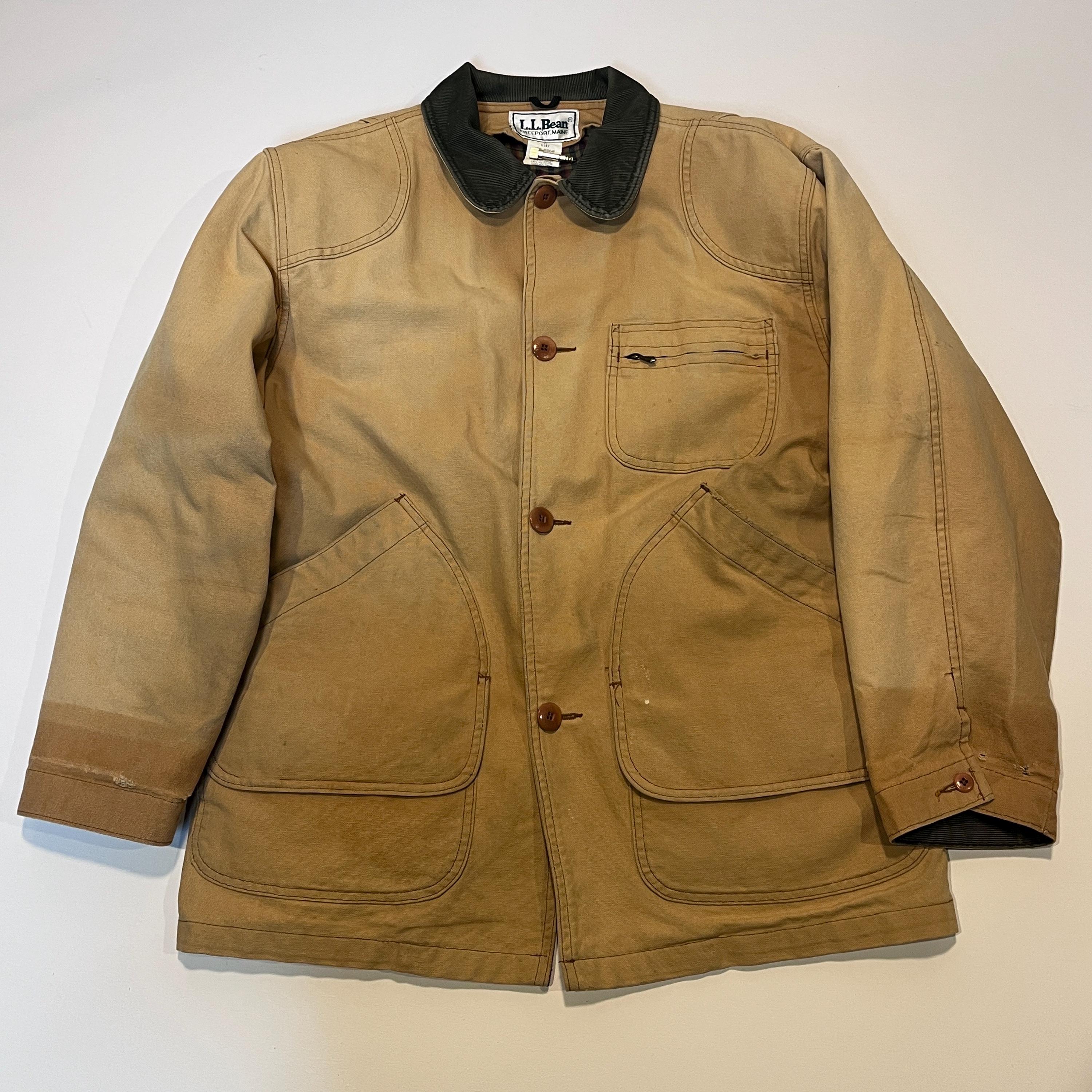 Vintage 80s LL Bean Lined Canvas Barn Chore Jacket Coat Tan Men
