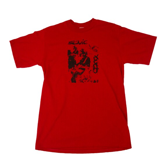 Vintage 90s Sonic Youth T Shirt Rare Red Medium Te