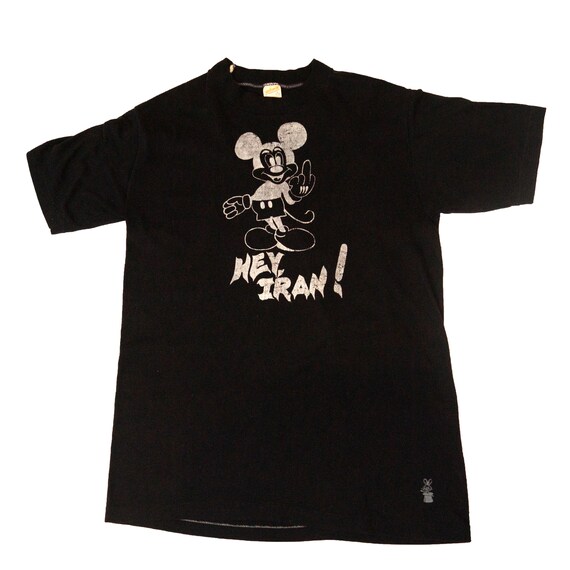 1970s Mickey Mouse Bootleg Iran Middle Finger Punk
