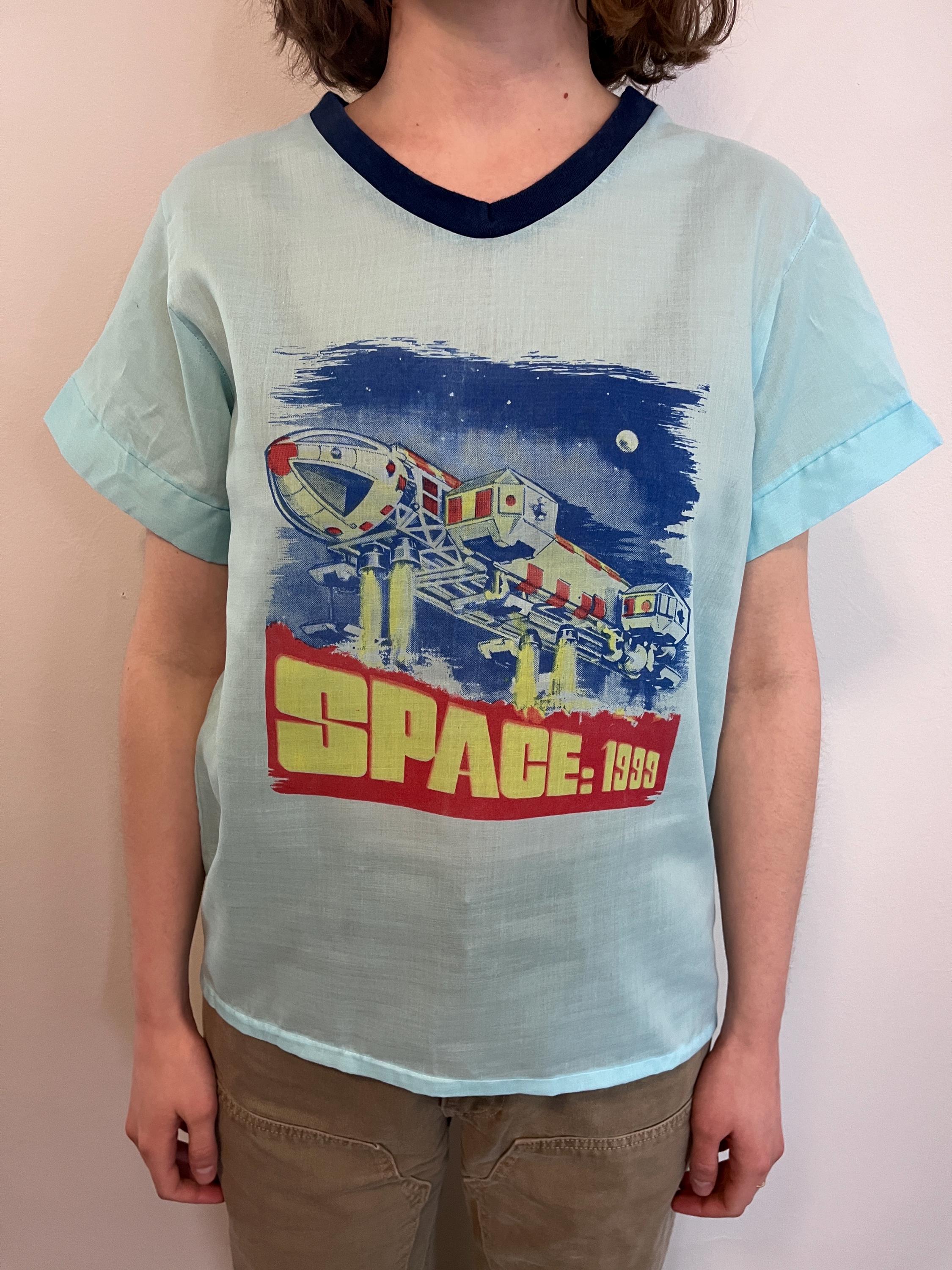 1970s Vintage Space 1999 T Shirt Promo TV Show Sci Fi Small Ringer 