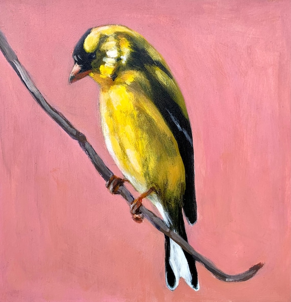 Goldfinch Wall Art Yellow Bird Wall Art Yellow Bird Etsy UK