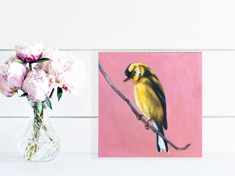 Goldfinch Wall Art Yellow Bird Wall Art Yellow Bird Etsy