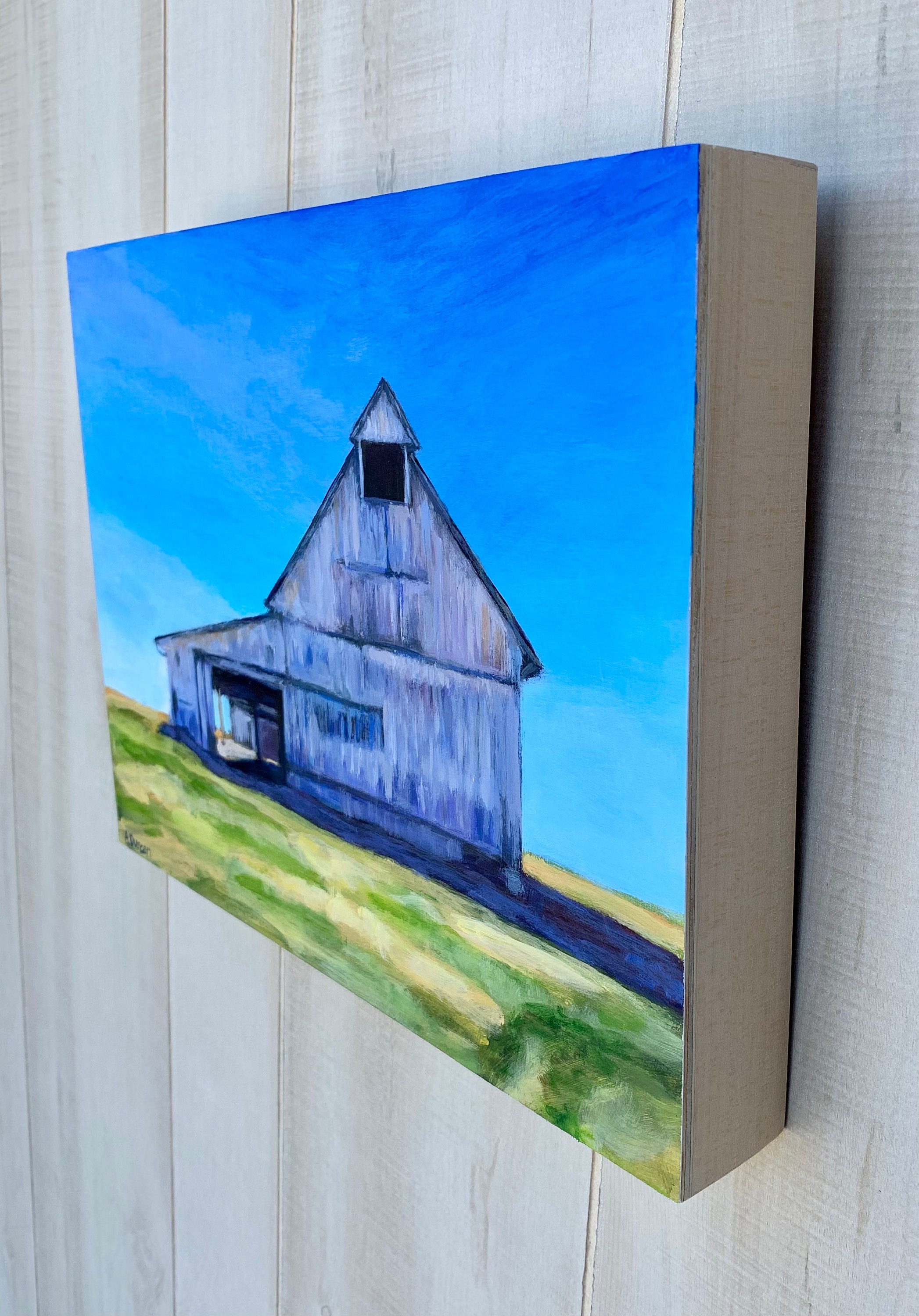 Rustic Barn Wall Art, Barn Painting Original, Barn Landscape Art