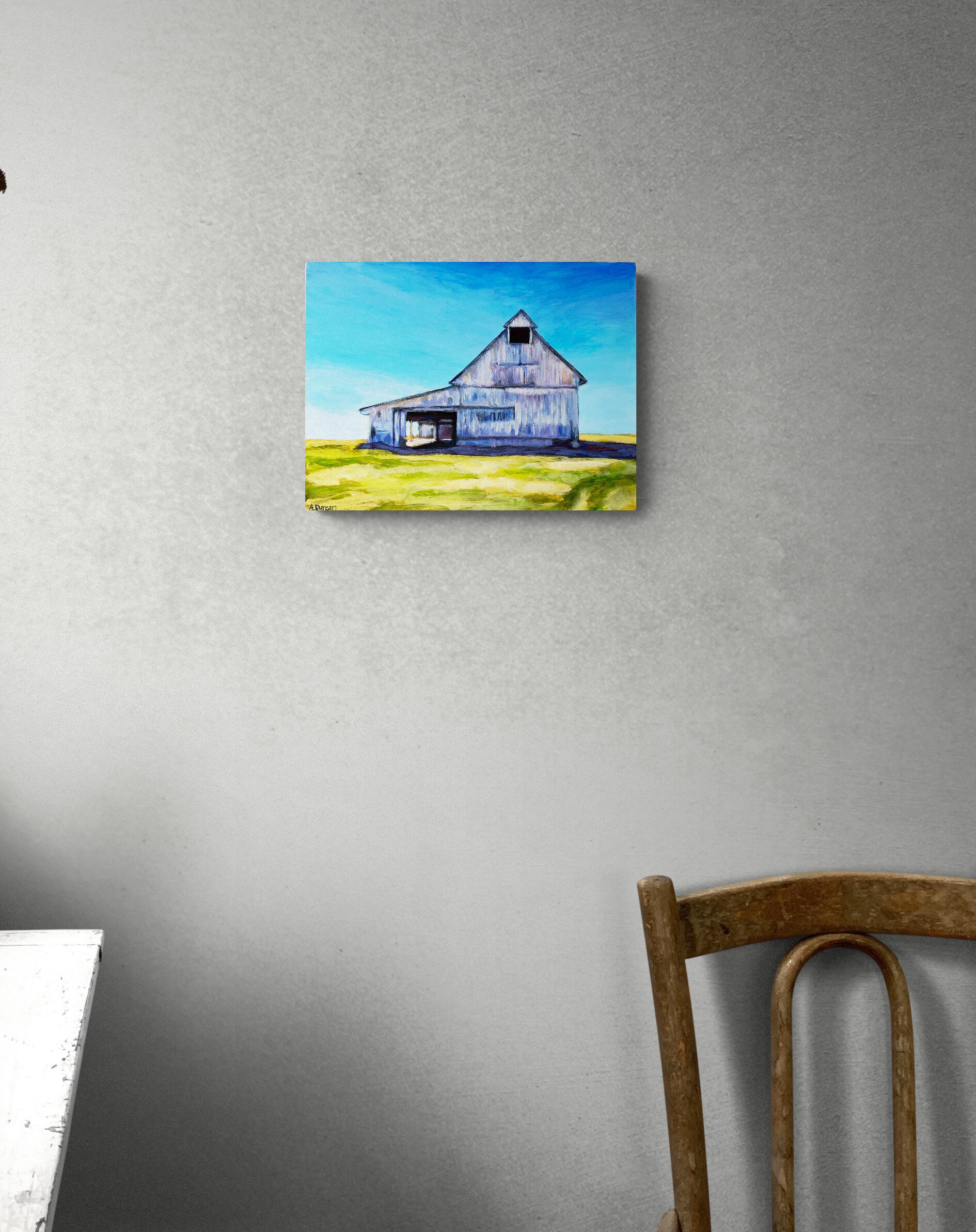Rustic Barn Wall Art, Barn Painting Original, Barn Landscape Art