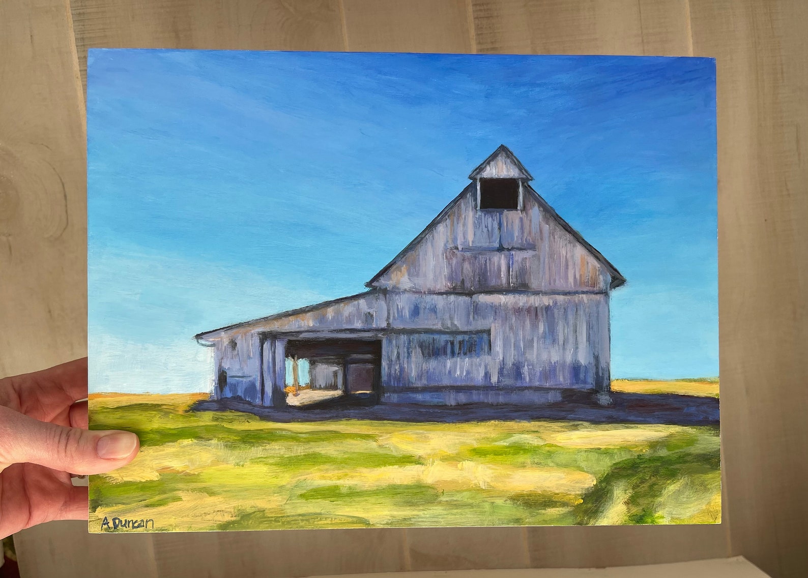 Rustic Barn Wall Art, Barn Painting Original, Barn Landscape Art
