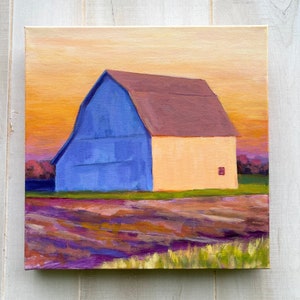 Barn Study, Painting of a Barn, Barn on Canvas, Farmhouse Barn Art, Old Farm Art, Old Barn Painting, Landscape with Barn, Farmhouse Art