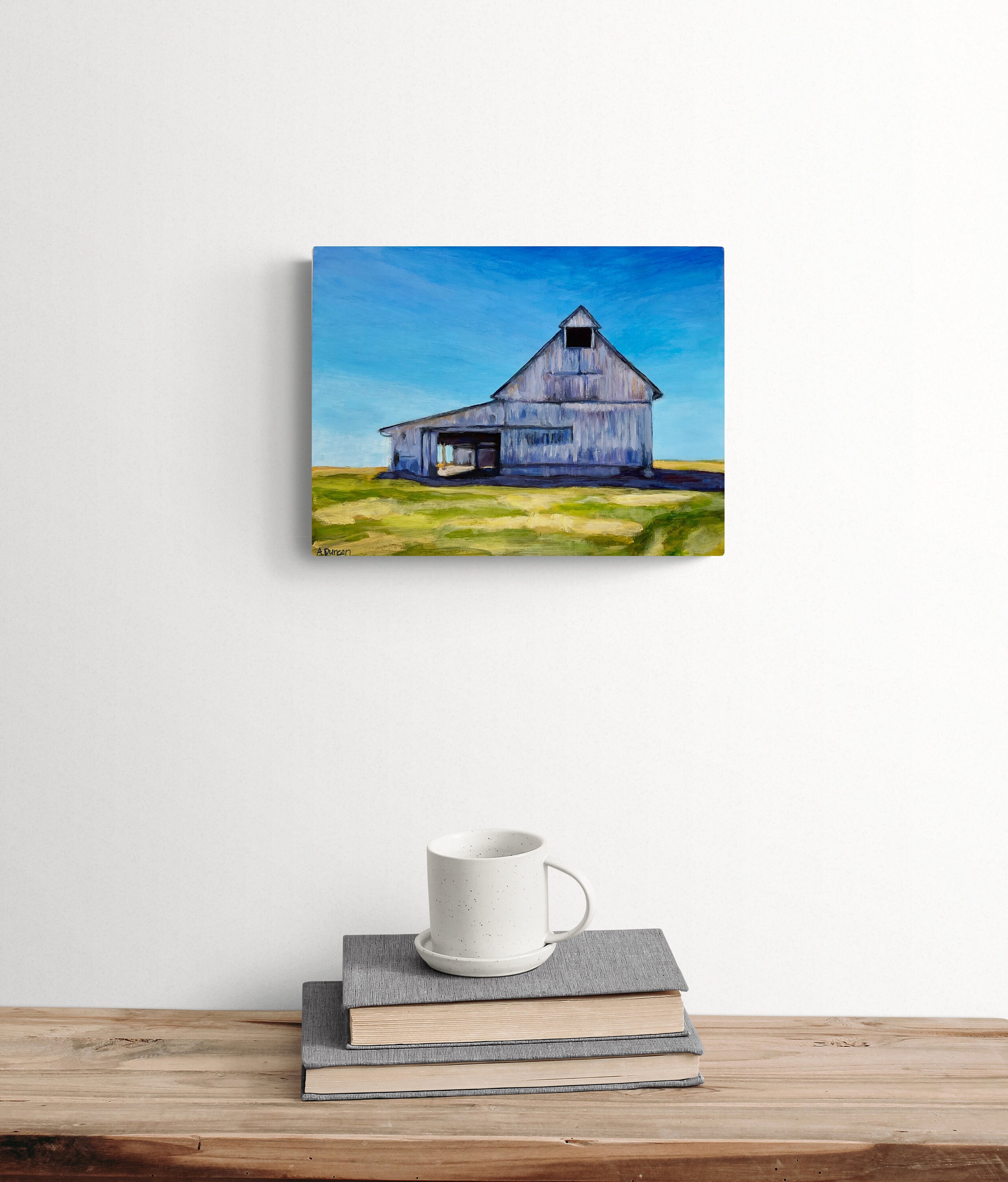 Rustic Barn Wall Art, Barn Painting Original, Barn Landscape Art