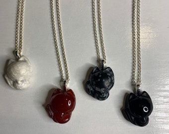 Free shipping AAA grade natural carnelian Fox ward off evil charm health necklace pendant