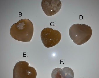 Flower Agate /Cherry Blossom/Sakura Agate Stone Hearts