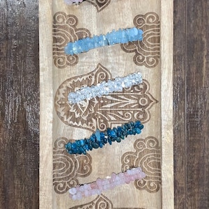 Crystal Hair Clips • Rose Quartz • Clear Quartz • Apatite • Aquamarine