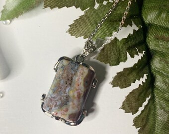 Ocean Jasper Rectangle Pendant• SterlingSilver• Happiness • Healing • Protecting