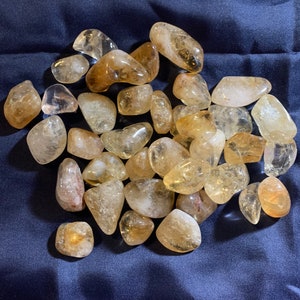 Natural Citrine Tumbled stones • Solar Plexus Chakra• abundance • protective • success